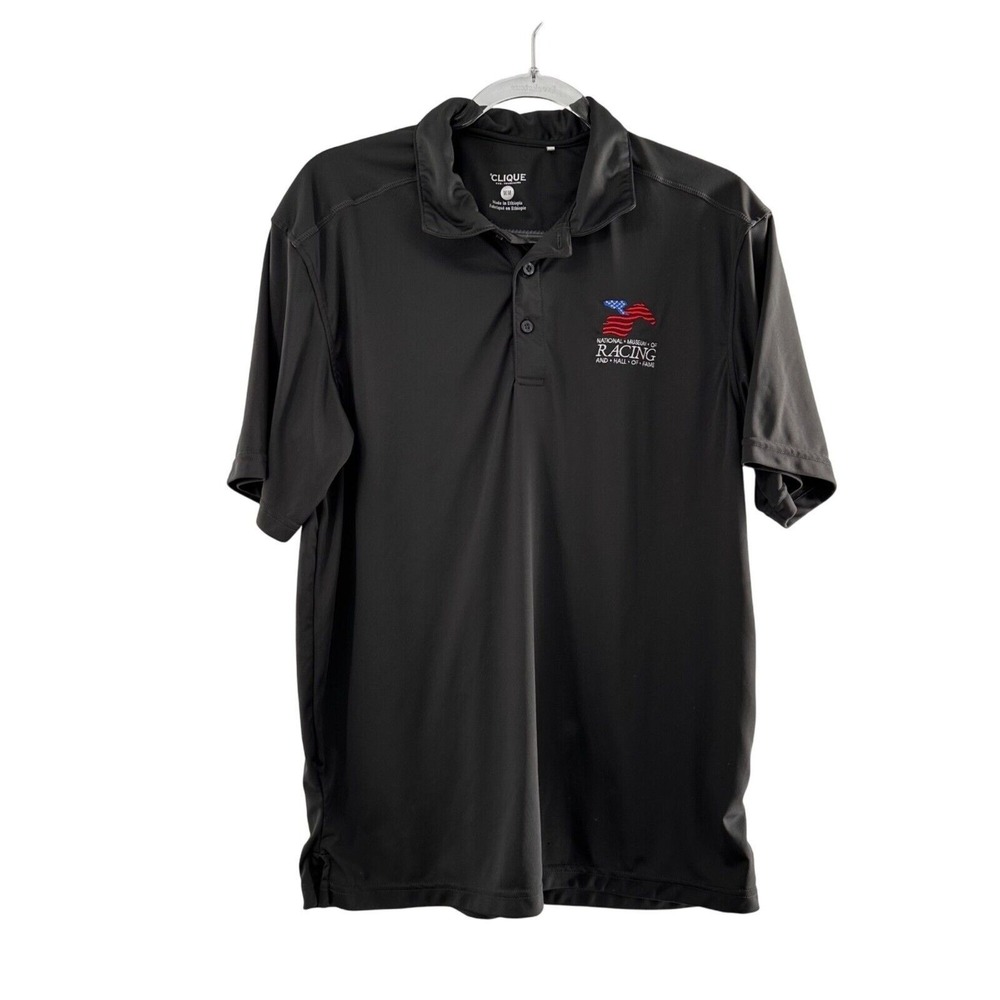 National Museum Of Racing Hall Of Fame Medium‎ Clique Polo Shirt Gray Mens Horse